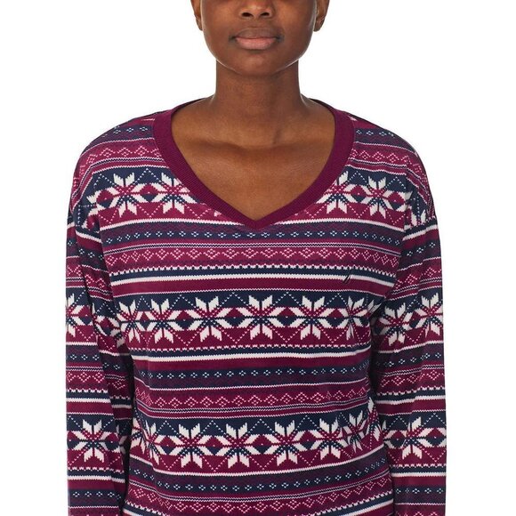 NEW Nautica Silky Fleece Pajama PJ Set | Snowflakes - Picture 8 of 8